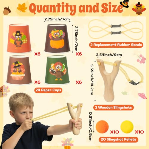 TICIAGA Fall Festival Games Stacking Cup Set Thanksgiving Turkey Toss Game - image 2