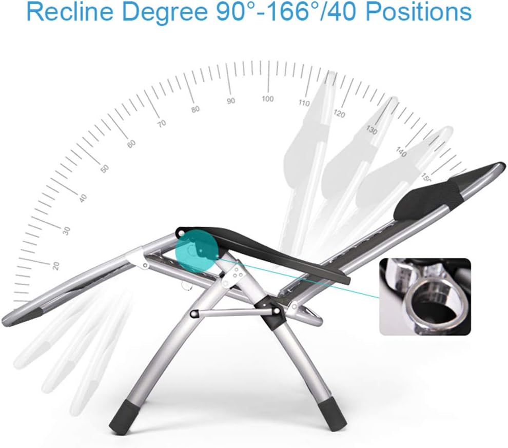Reclining Garden Chair Beach Sun Lounger Recliner Chairs with Cushion for Patio Garden Camping Outdoor Zero Gravity Chairs Max.150kg