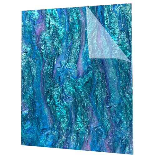 Image of Pearl Glitter Cast Acrylic Sheet 1 /8 Inch for Laser Cutting 12x8 Inch Sparkly Water Stream Pattern Acrylic for Laser Engraving, Crafts, DIY Projects (1, Cloisonne, 12x8 Inch)