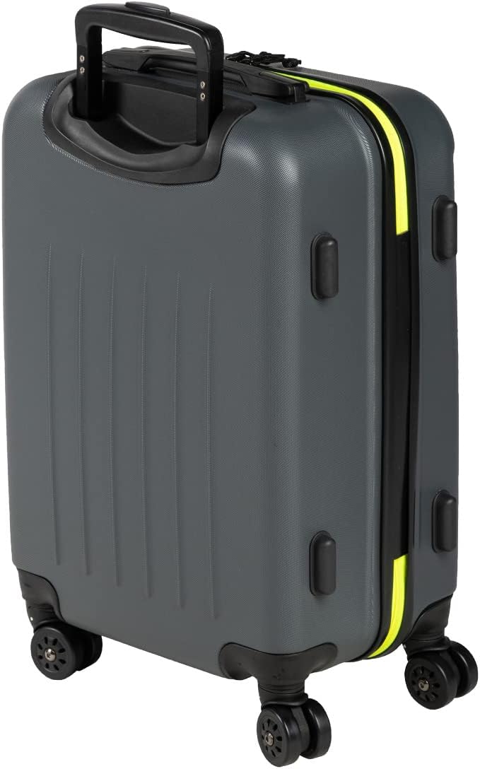 review Arena Hardside Luggage with Spinner Wheels, Dark-Smoke Neon-Yellow, 22-Inch