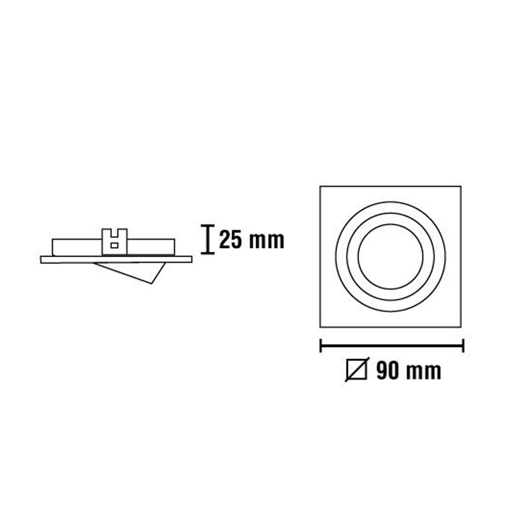 wonderlamp Clasic W-E0 Faretto da incasso Quadrato, Bianco, 5 pezzi, 5