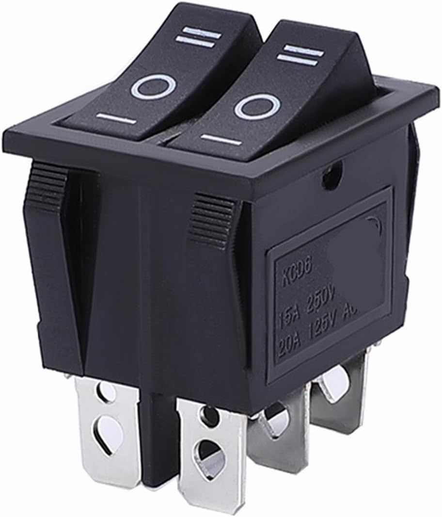 1 piece KCD8 6PIN 16A 250V 20A 125V Double Light Switch Rocker ON-Off KCD6(Green)