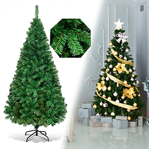 COSTWAY 180cm Künstlicher Weihnachtsbaum, Tannenbaum mit Metallständer, Christbaum PVC Nadeln, Kunstbaum Weihnachten ideal für Zuhause, Büro, Geschäfte und Hotels, Grün