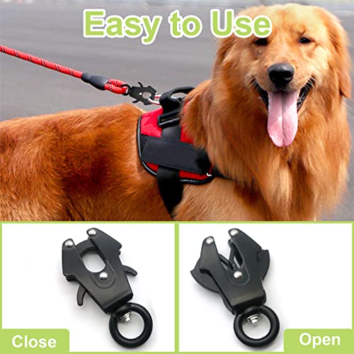 Ufurmate Frosch-Clip für Hundeleine, Weltraum-Aluminium-Verriegelung, schnelllösende Schnalle, rostbeständig, Hundeleinenschließe, 360 Grad drehbarer Clip um das Hundehalsband zu verbinden