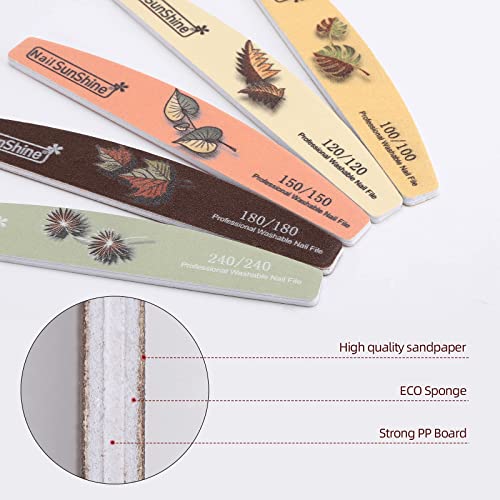 25 Pieces Nail Files And Buffers Mixed Grit, 100/120/150/180/240 Grits Reusable Emery Boards For Acrylic Files And Natural Nails #TOP2