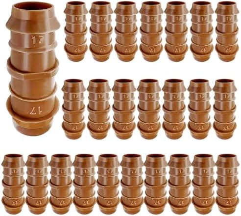 25 Pack Drip Irrigation Barbed Coupling Fittings - 1/2 Inch (17mm, 0.600