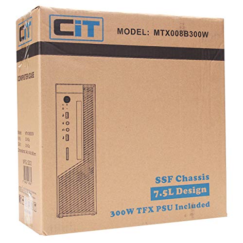 CiT MTX-008B Mini-ITX Office PC Case with 300W Power Supply – Slim ODD Bay - 80mm Front Fan - 2 x USB 3.0, Business Workstation Case | Black - Image 14