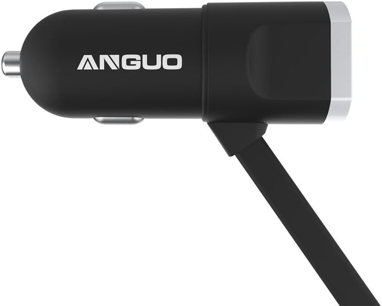 Car charger,Auguo PowerDrive Lightning(24W Car Charger Universal)forSamsung HTC Sony and More（Black)