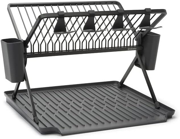 Brabantia Dish Drainer, Aluminium, Dark Grey, Large