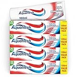 4 x 100ml Aquafresh Triple Protection Fluoride Toothpaste Family Size – 3-in-1 Care for Strong Teeth, Healthy Gums & Fresh Breath – Enamel Strengthening with Active Minerals