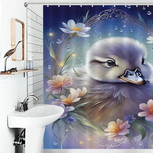 Rideau de douche polyester imperméable 168x183 cm lavable avec crochets baignoire - 6