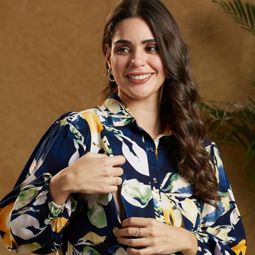 Image of MomToBe Women's Rayon Maternity Dress /Western Dress with Zippers for Nursing Pre and Post Pregnancy (Navy Blue ; Large)
