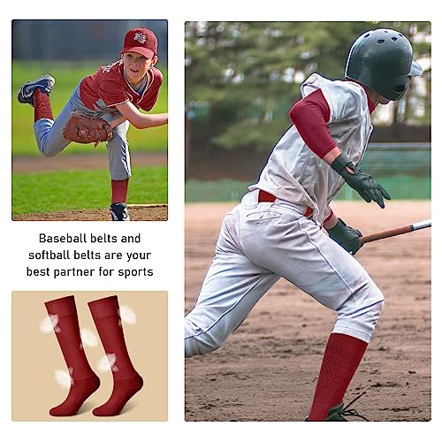 Image of Zhanmai Baseball Belt and Socks Combo, Adjustable Elastic Belt and Softball Socks, Multiple Sizes for Youth Boys Girls, Adult