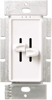 Lutron S2-L-WH Skylark - Regulador doble deslizante para apagar, 300 W, color blanco