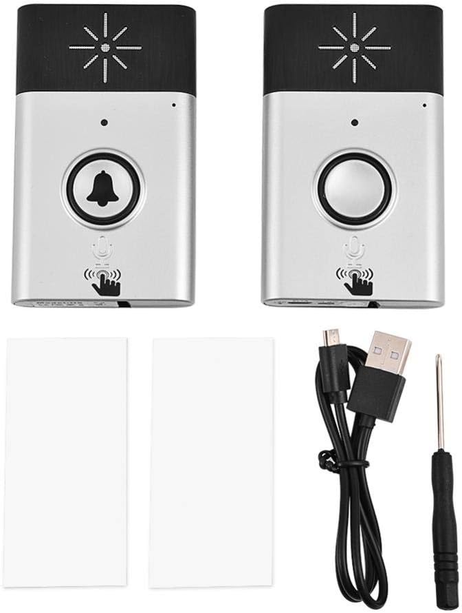 NOBRAND 2.4GHz Mini Portable Dual Way Voice Intercom Wireless Doorbell Interphone System Doorbell