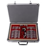 104PCS Trial case lenses Box Trial Frame Metal Rim Ophthalmic Trial Case Optical Trial Lens Set