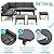 Danrelax All Weather Aluminum Frame Patio Conversation Set, 7 Pieces Outdoor Patio Furniture, Patio Furniture Set, Outdoor Patio Set for Lawn, Garden, Balcony, Poolside, Conversation Set(Black)