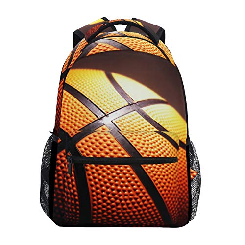 Mochila escolar de baloncesto con fondo negro impermeable para escuela media  viajes