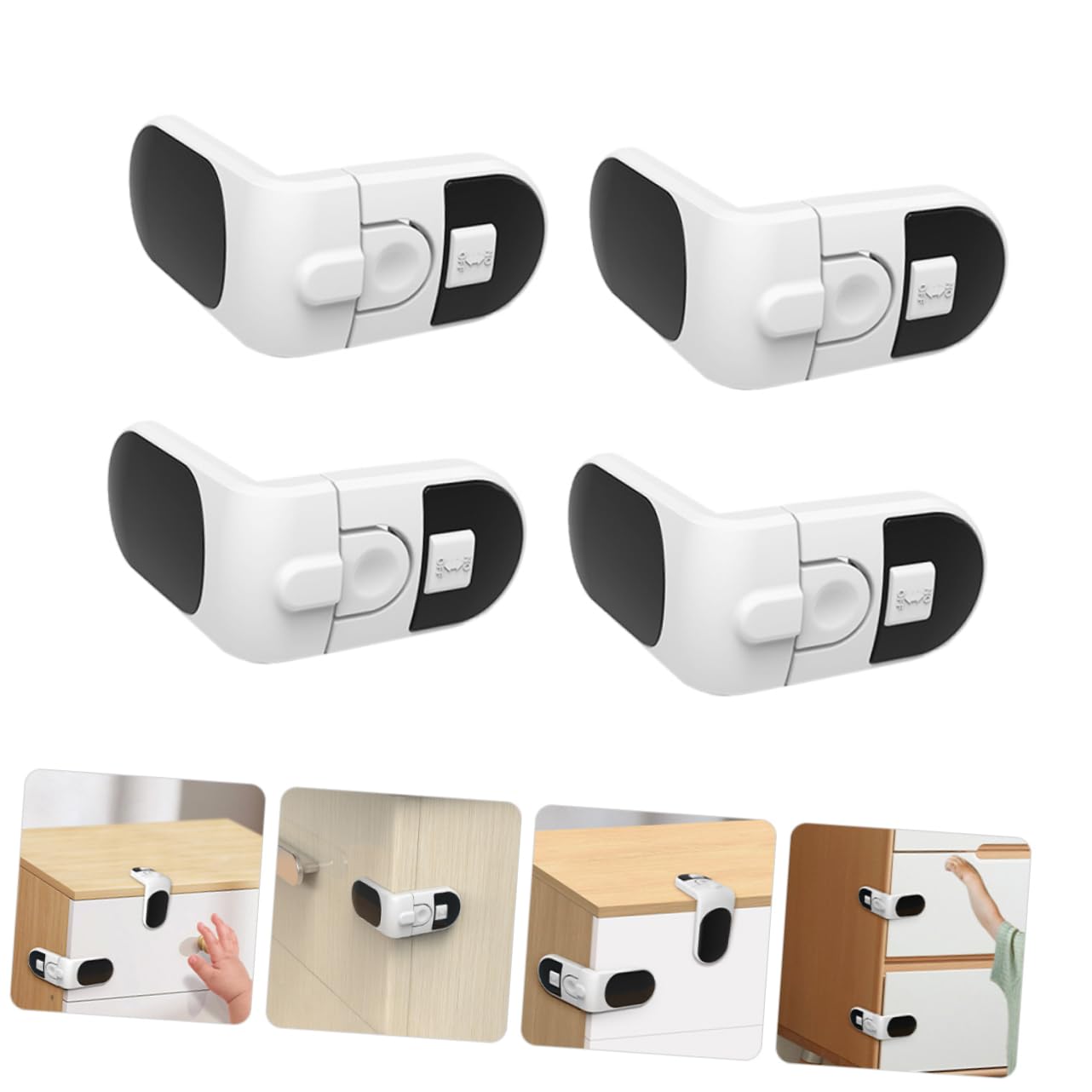 Toyvian 20pezzi Serrature Di Sicurezza Per Chiusure Antipizzicamento Per Cassetti e Frigorifero Sicurezza Per Infanti Casa Facile Installazione Materiale Durevole