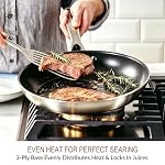 HOMICHEF 9.5 Inch Nonstick Ceramic Frying Pan - Nickel Free Stainless Steel Omelet Pan - Induction Compatible Ceramic Skillet - Image 2