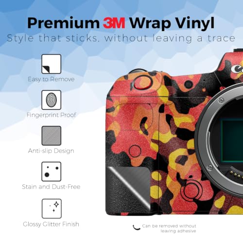 Image of Glossy Glitter Camera Skin Compatible with Canon EOS R5C (2022) - Warm Modern Camo - Premium 3M Vinyl Protective Wrap Decal Cover - Easy to Apply | Crafted in the USA by MightySkins