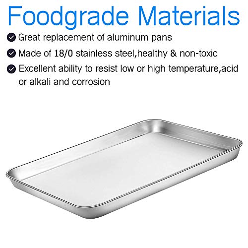 Cookie Sheet Baking Sheet, Bastwe Stainless Steel Bakeware Oven Tray, 16 Inch Commercial Grade Professional Bakeware, Healthy & Non-Toxic, Mirror Finish & Rustproof, Easy Clean & Dishwasher Safe #TOP1