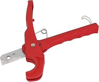 Aexit Manual Tool Cutters 205mm Length Red Handle Ratchet PVC Plastic Pipe Pipe Cutters Cutter HB-E318
