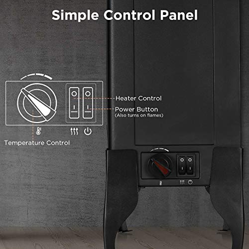 TURBRO Suburbs TS17 Compact Electric Fireplace Stove, 18” Freestanding Stove Heater with Realistic Flame - CSA Certified - Overheating Safety Protection - for Small Spaces - 1400W - Image 5