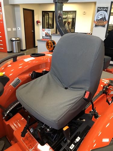 Durafit Seat Covers Kubota Tractor L3301 L3901 L4701 in Dark Gray Twill Seat Cover Exact Fit. Automotive Twill Takes the Heat of the seat so Comfort.