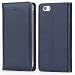 iPhone SE Case, iPhone 5S Case, IPHOX Magnetized Closure Card Slots Money Pouch, Retro Leather Wallet Case Purse Protective Cover Stand Feature Flip Book Case for iPhone 5s/5/SE (Blue)