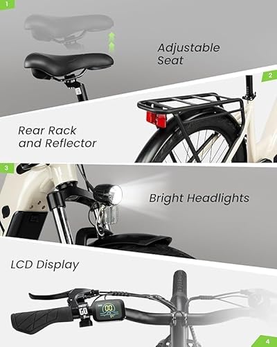 Veefa Electric Bike For Adults 27.5 Inch Ebike 24Mph Power By 1000W Peak Motor 80 Miles Max Range By 48V Built-In Removable Battery thumb #4