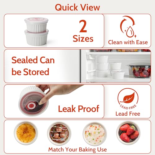 Image of Souffle with lid-8oz-set 6-White