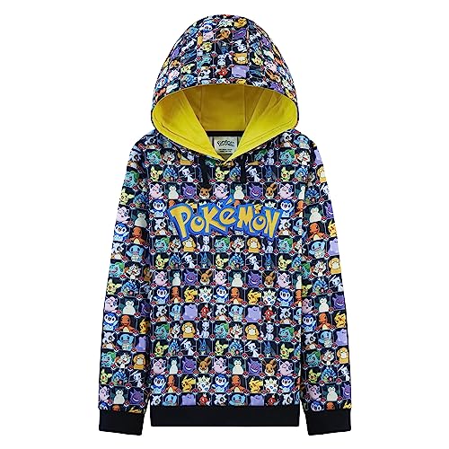 Pokémon Sudadera con Capucha Adolescentes y Niños Pikachu 4-15 Años Oficial Regalos Cumpleaños Niños Colegio (11-12 años, Multicolor)
