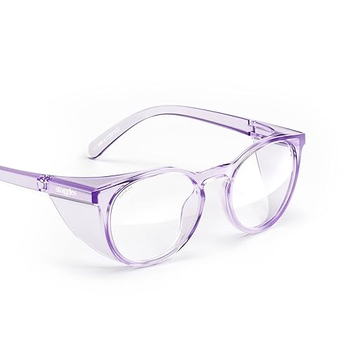 Stoggles Round Z87.1 - Lentes de seguridad de policarbonato con certificación Z87.1, a prueba de arañazos e roturas, lente de bloqueo de luz azul y