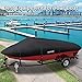 RVMATE 20-22ft Boat Cover, 600D Marine Grade Polyester, Fits V-Hull, Tri-Hull, Fishing Boat, Runabout, Length:20’-22’, Beam Width:106”, Black
