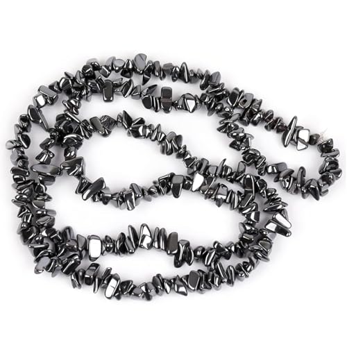 Image of 5-8mm Black Hematite Chips Natural Chip Stone Beads for Jewelry Making