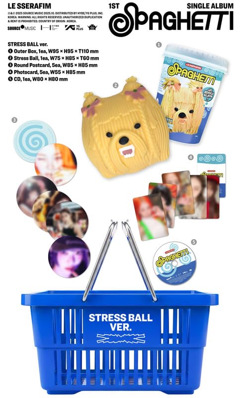 LE SSERAFIM SPAGHETTI Album [STRESS BALL ver.]+Pre Order Benefits+