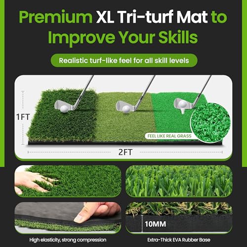 Golf Hitting Net 10x7 FT - All-in-One Golf Training Set with Backyard & Chipping Net, Mat, Balls, Tees - Indoor/Outdoor Golf Practice Equipment for All Skill Levels - Image 6