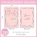 LOhgys Hand Drawn Birthday Invitations, Pink Birthday Dinner Party Invite Cards with Envelopes, Party Supplies for Girls Teen Adult, 4 x 6 Double Sided Fill In Blank Set of 20, Minimalist