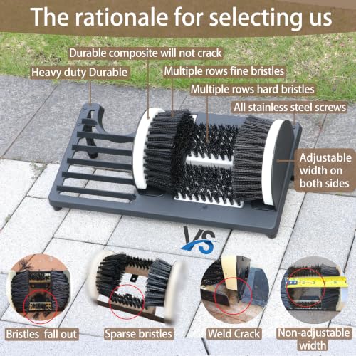 Heavy Duty Boot Scraper Brush with Removable Tray - Adjustable Extra Wide Shoe Scrubber for Indoor & Outdoor - Mud, Dirt & Snow Cleaner for Garage, Garden & Farm by LITUNZEYU - Image 5