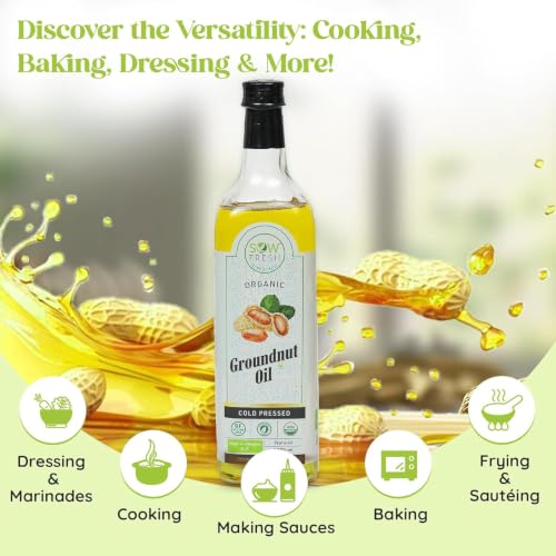 Image of Organic Cold Pressed Groundnut Oil 1 Litre, Vitamin E, D Rich, No Trans Fat