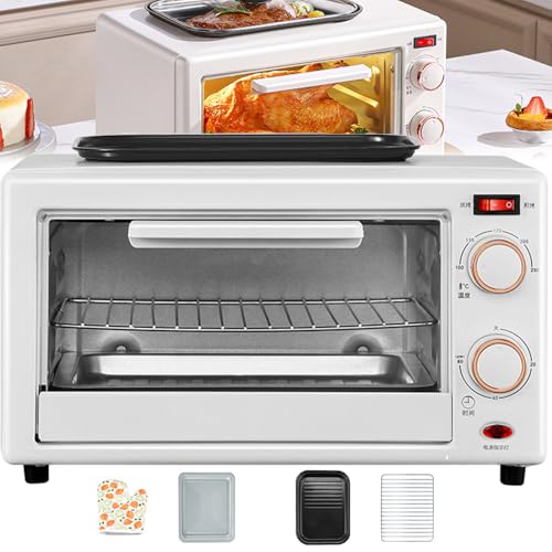 Casa e Cucina, Mini Forno Elettrico da 18 Litri, Cucina elettrica da banco da 960 W con teglia Antiaderente, griglia e Guanti, Temperatura Regolabile