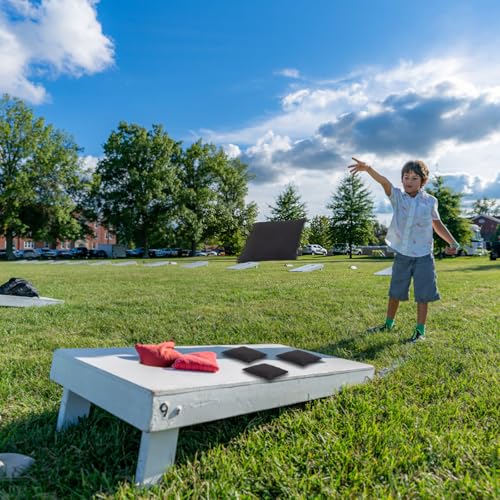 WOFEU Cornhole Säcken,15x15cm Cornhole Sitzsack Set,8 säcke Cornhole Bags, Corn Hole Wurfsäckchen Sitzsäcke für Outdoor Spiel（Schwarz + Rot）