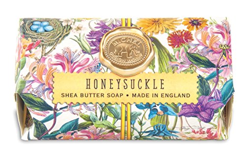 Michel Design Works Oversized Triple Milled Bath Soap Bar, Large, Honeysuckle, 8.7 Ounce