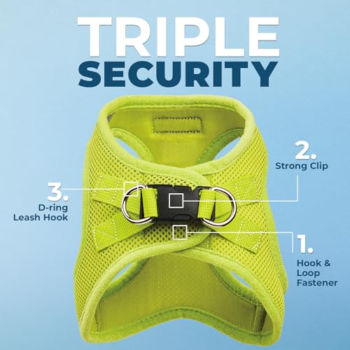 Image of Voyager Step-in Air Dog Harness - All Weather Mesh Step in Vest Harness for Small and Medium Dogs by Best Pet Supplies - Lime Green (Matching Trim), XXXS