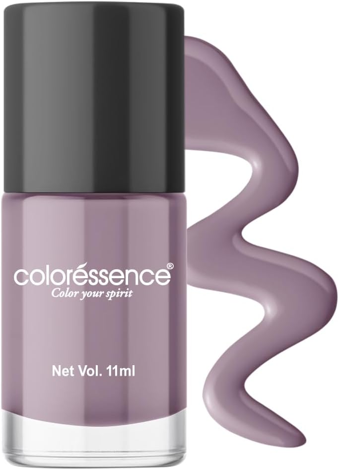 Coloressence Nude Long Lasting Glossy Finish Nail Paint | Chip Resistant | Quick Dry | One Swipe Application | Toxin Free|Lilac-10ml