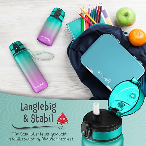 Miniatura 6 de My Vesperbox Minny Botella De Agua Para Niños A Prueba De Fugas Con Pajita O Colador 350 Ml 500 Ml Ligera Y Resistente Botella De Agua Para Niños Sin Bpa Ideal Para Guardería Escuela Bicicleta