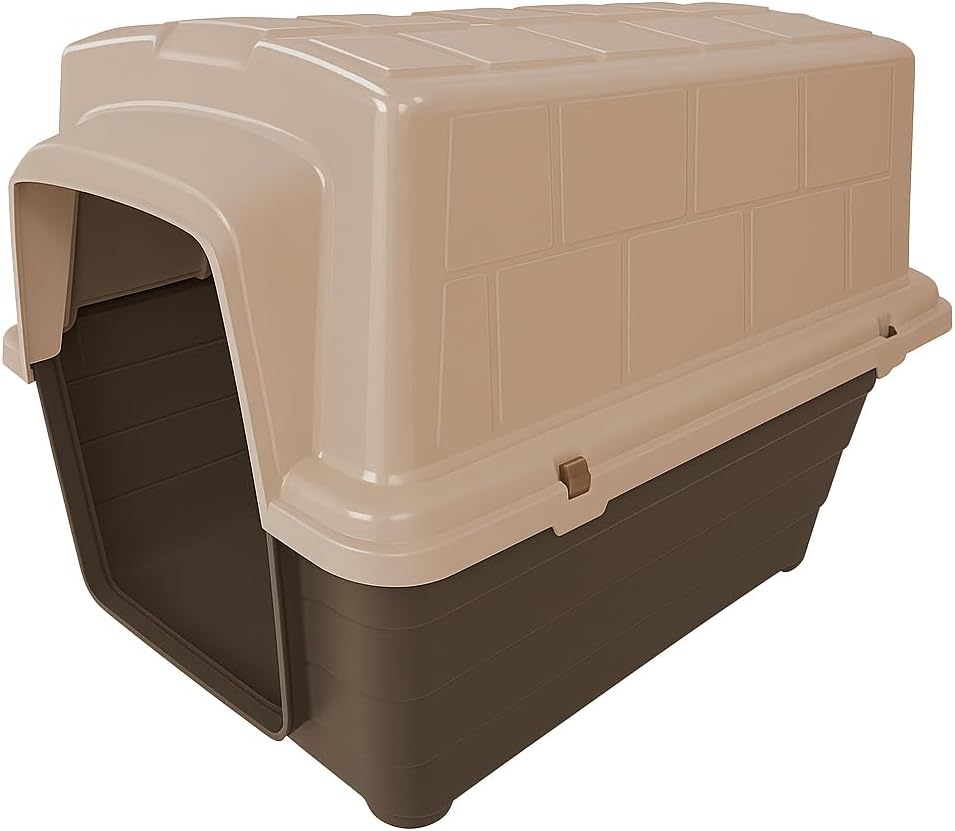 Indoor & Outdoor Dog House for Medium Dogs – Ideal for Maltês, Poodle Mini, Pug – Durable Plastic Weatherproof Shelter with Quick-Snap Assembly & Ventilation