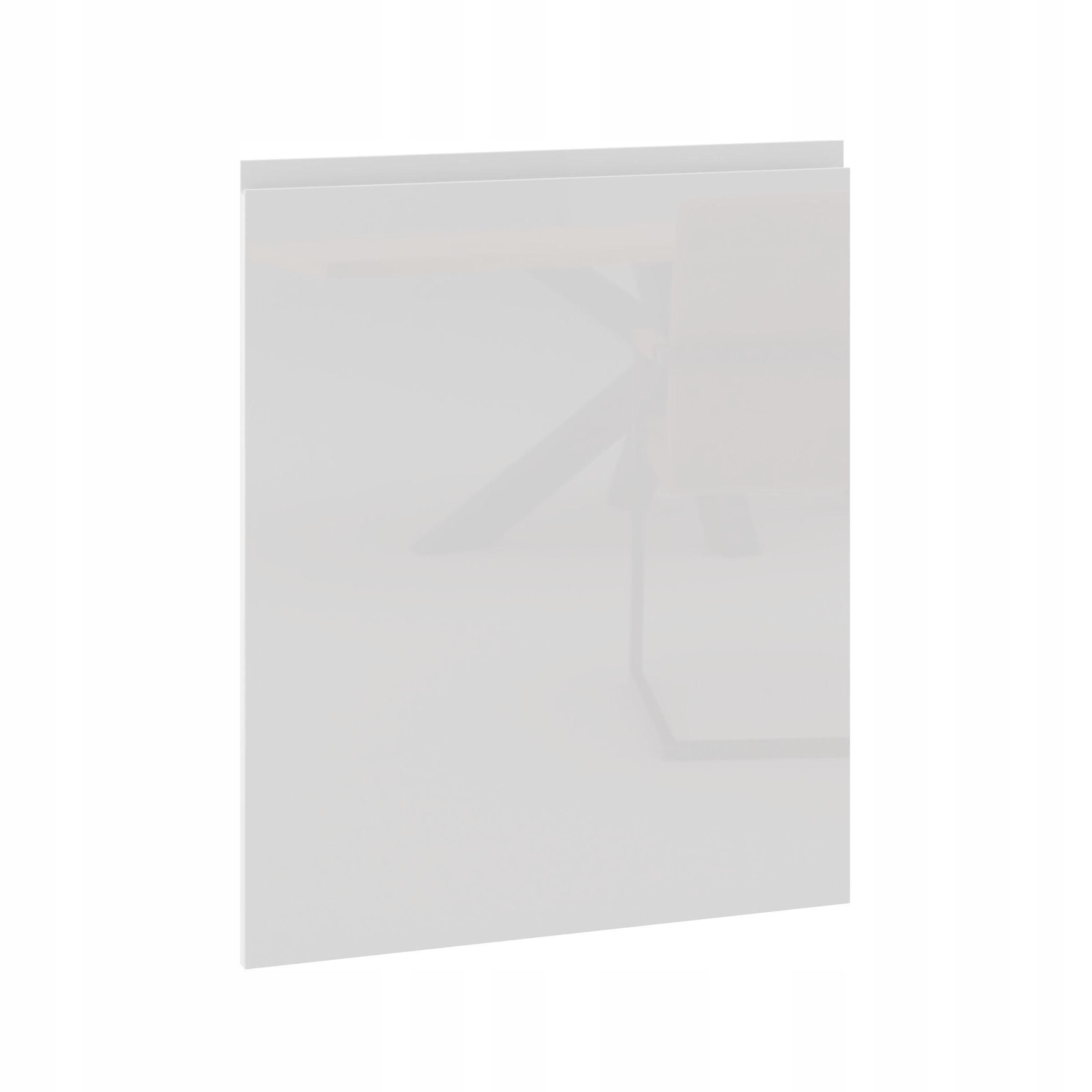Grifflose Front für Spülmaschine LUGO aus MDF mit - Elegantes Design - Universell einsetzbar - 59,6x71,3 cm - Modernes Küchenzubehör für jeden Stil - weißer Acrylglanz