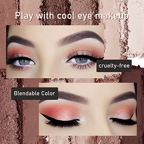 Sulily 10 Colors Eyeshadow Palette Matte Nude Shimmer Matte Eye Makeup Palette,High Pigmented, Naturing-Looking, Ultra-Blendable,Long Lasting High ​Pigment With 3 Eyeshadow Brush(01# Peach) #TOP3